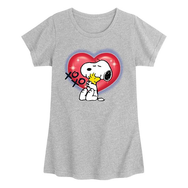 

Футболка с принтом Peanuts Snoopy & Woodstock для девочек 7-16 Licensed Character, Heather Gray