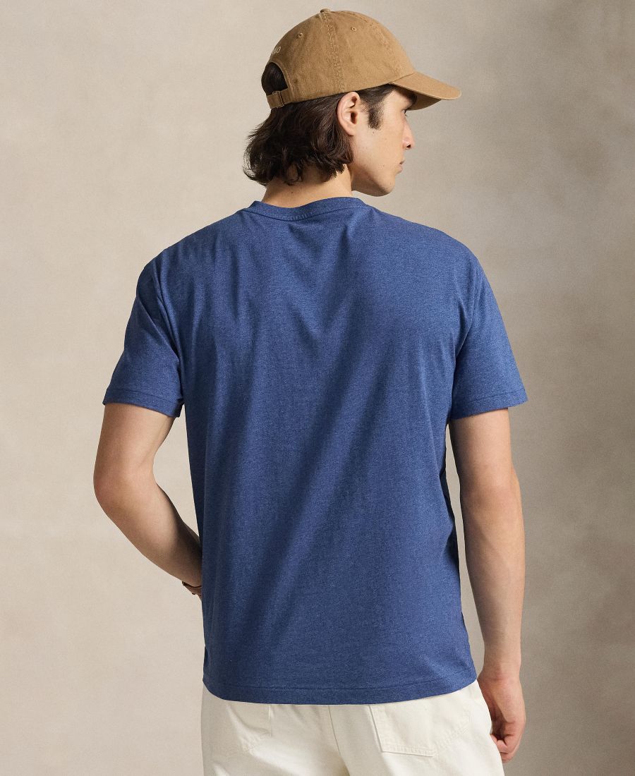 Мужская классическая футболка с V-образным вырезом Polo Ralph Lauren, Derby Blue Heather — фото 4