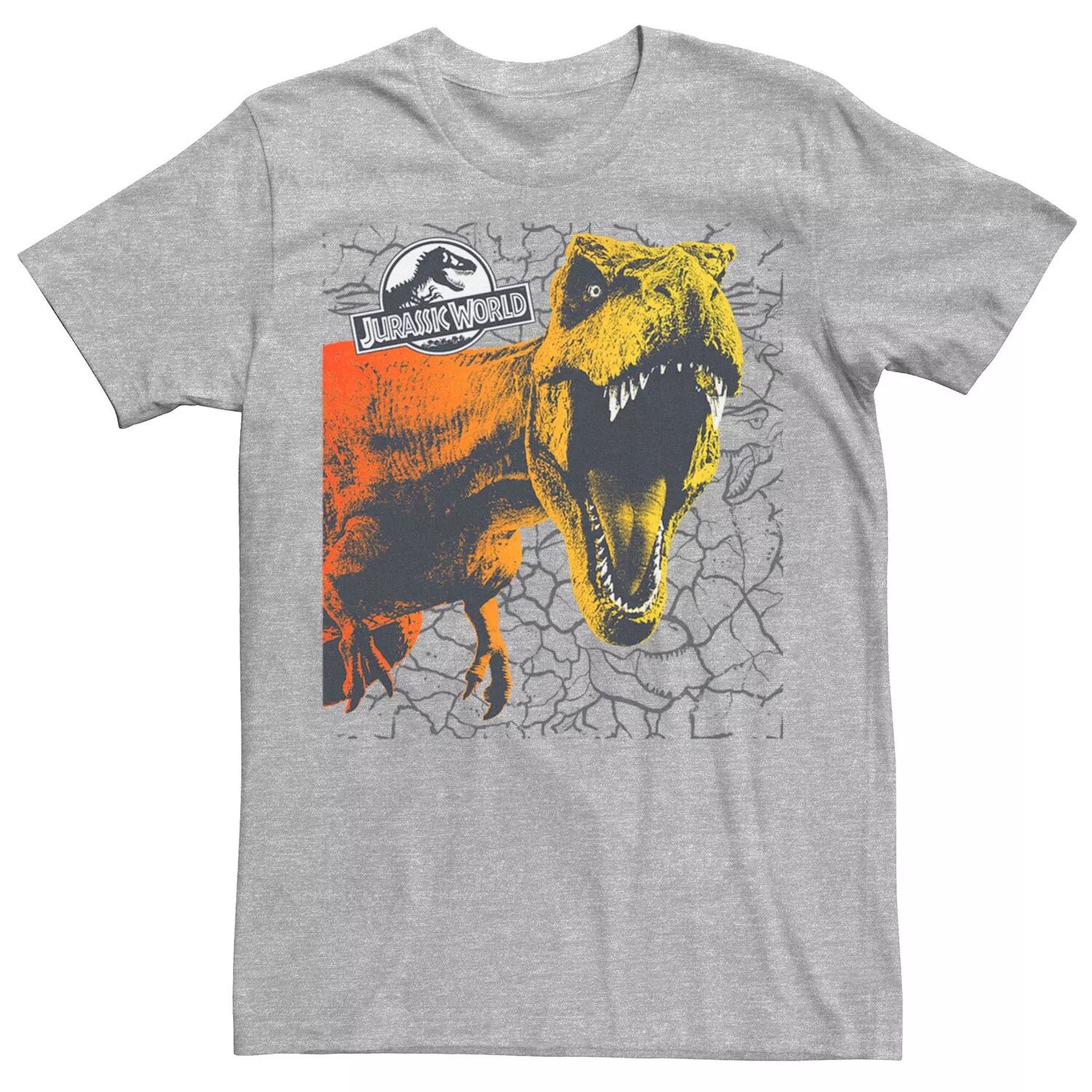 

Мужская футболка Jurassic World Two T-Rex Color Pop Cracks Licensed Character