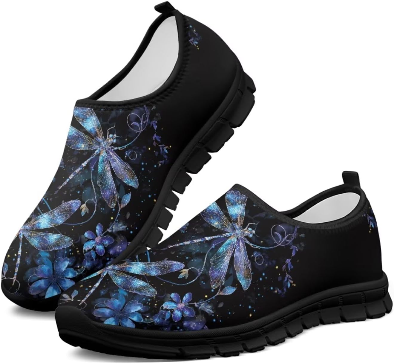 

Мужские кроссовки Howilath с принтом стрекозы и морской черепахи, обувь без шнурков, повседневные лоферы, голубой