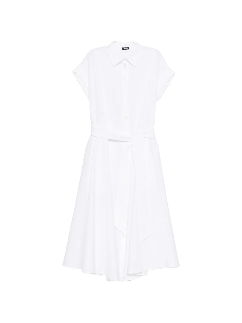 

Платье-рубашка миди с поясом Kiton, белый