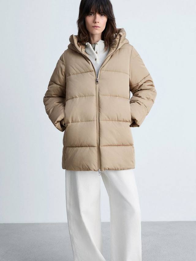 

Токийское водоотталкивающее стеганое пальто Mango, цвет Natural White