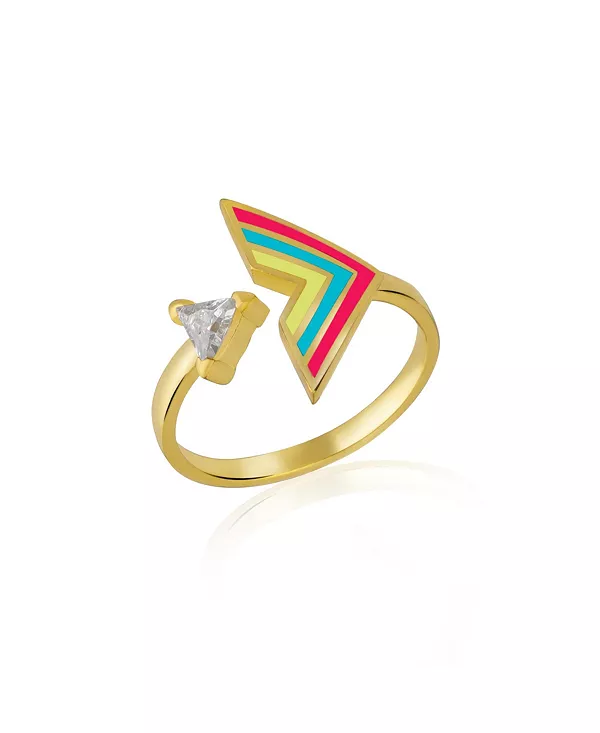 

Кольцо в виде эмалевой стрелы из стерлингового серебра Spero London, gold