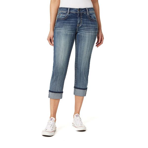 

Джинсы Juniors' Insta Stretch Curvy низкой посадки укороченные Wallflower, Cosmic