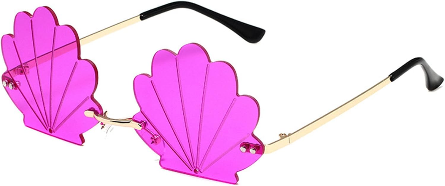 

Популярные солнцезащитные очки без оправы в форме ракушки, идеально подходящие для вечеринок и музыкальных фестивалей, ярких цветов, отлично подойдут для модных женщин CAZSTYK