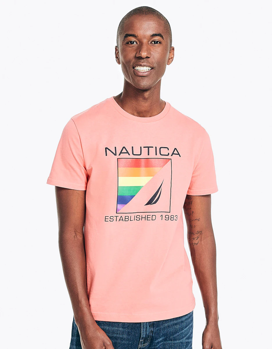 

Мужская футболка с коротким рукавом розового цвета Nautica, цвет Rosa
