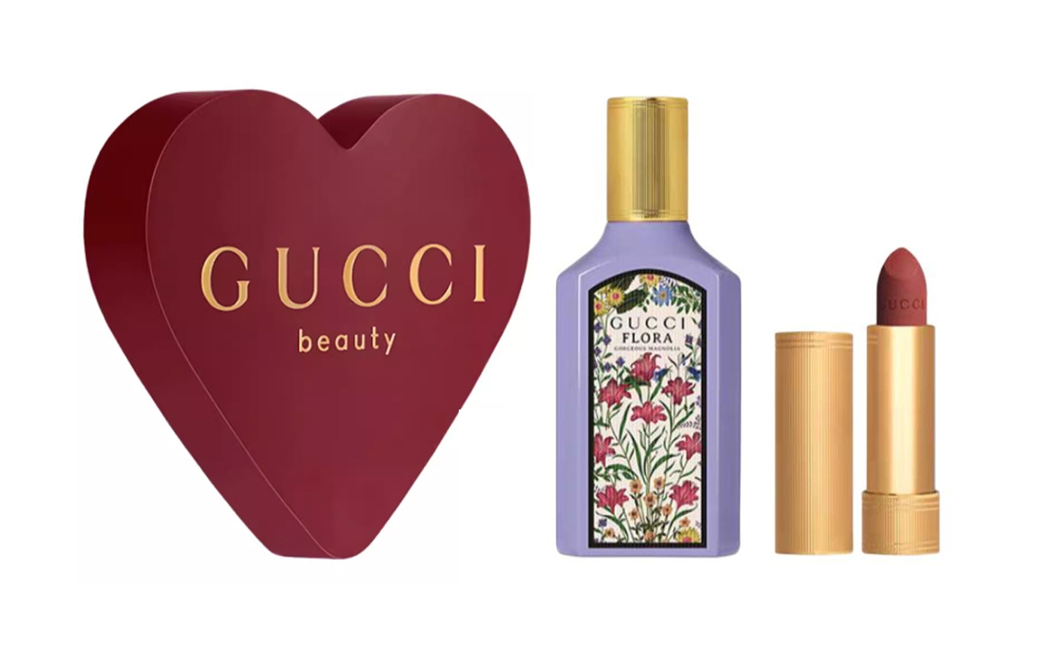 Подарочный набор Gucci: парфюмерная вода Gucci Flora Gorgeous Magnolia + помада Rouge à Lèvres Mat #208, 50 мл — фото 2