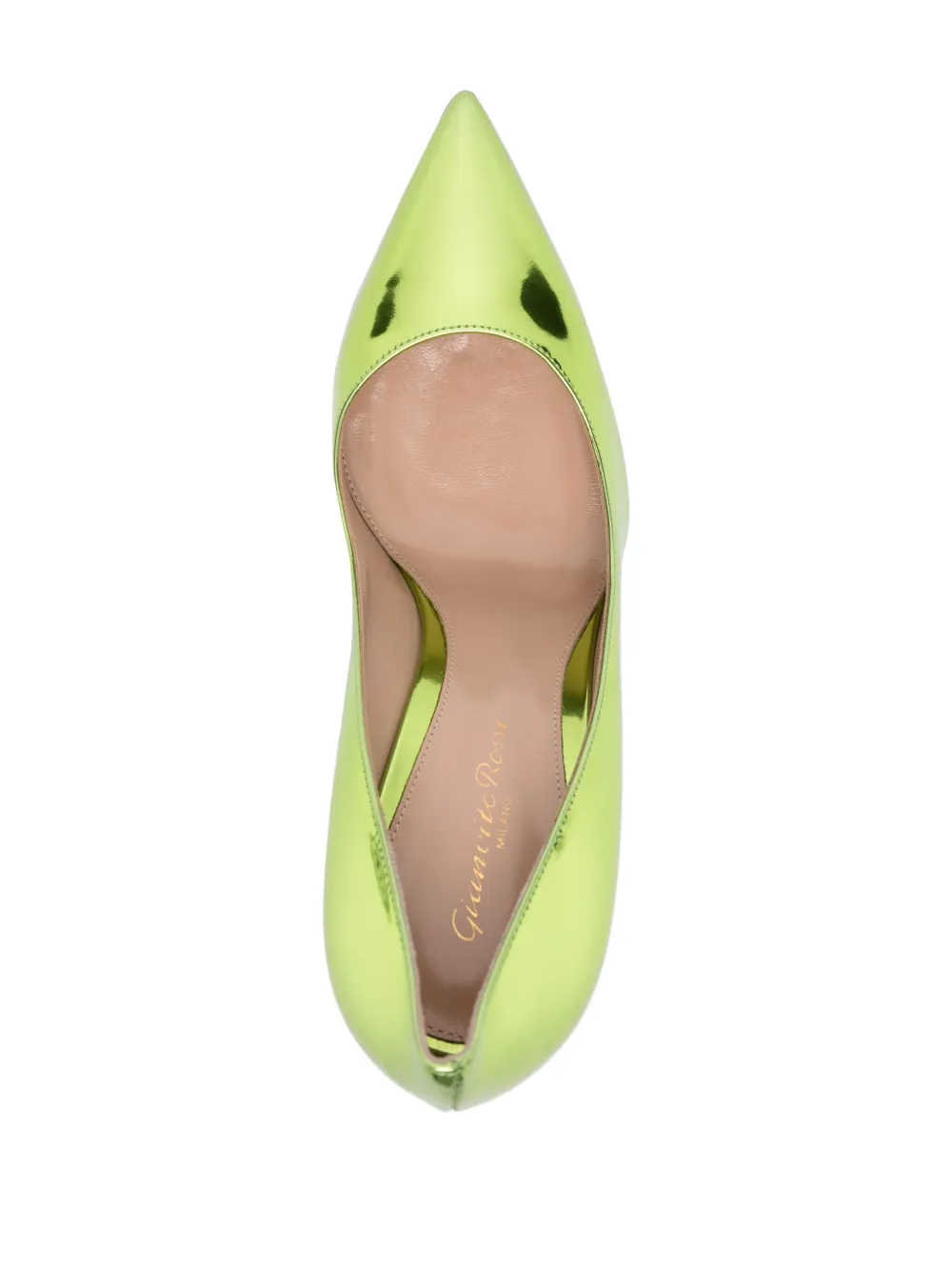 Туфли-лодочки Gianvito 105 с эффектом металлик Gianvito Rossi, зеленый — фото 4