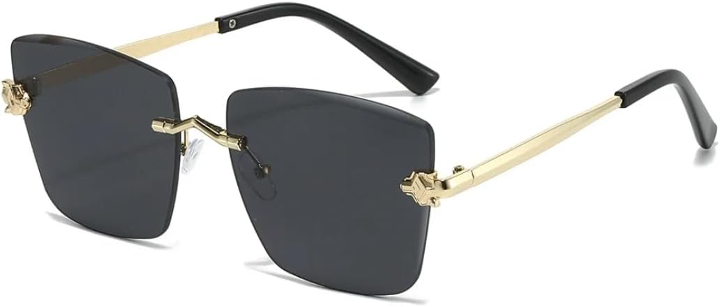 

Солнцезащитные очки для мужчин и женщин - защита UV400 - увеличенные градиентные линзы, металлические петли, подходят для занятий спортом на открытом воздухе и вождения DSVIGF, Golden Black