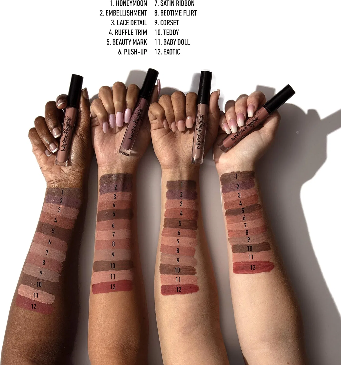 Жидкая матовая помада NYX Professional Makeup Lingerie Liquid Lipstick оттенок Brown 4 г — фото 3
