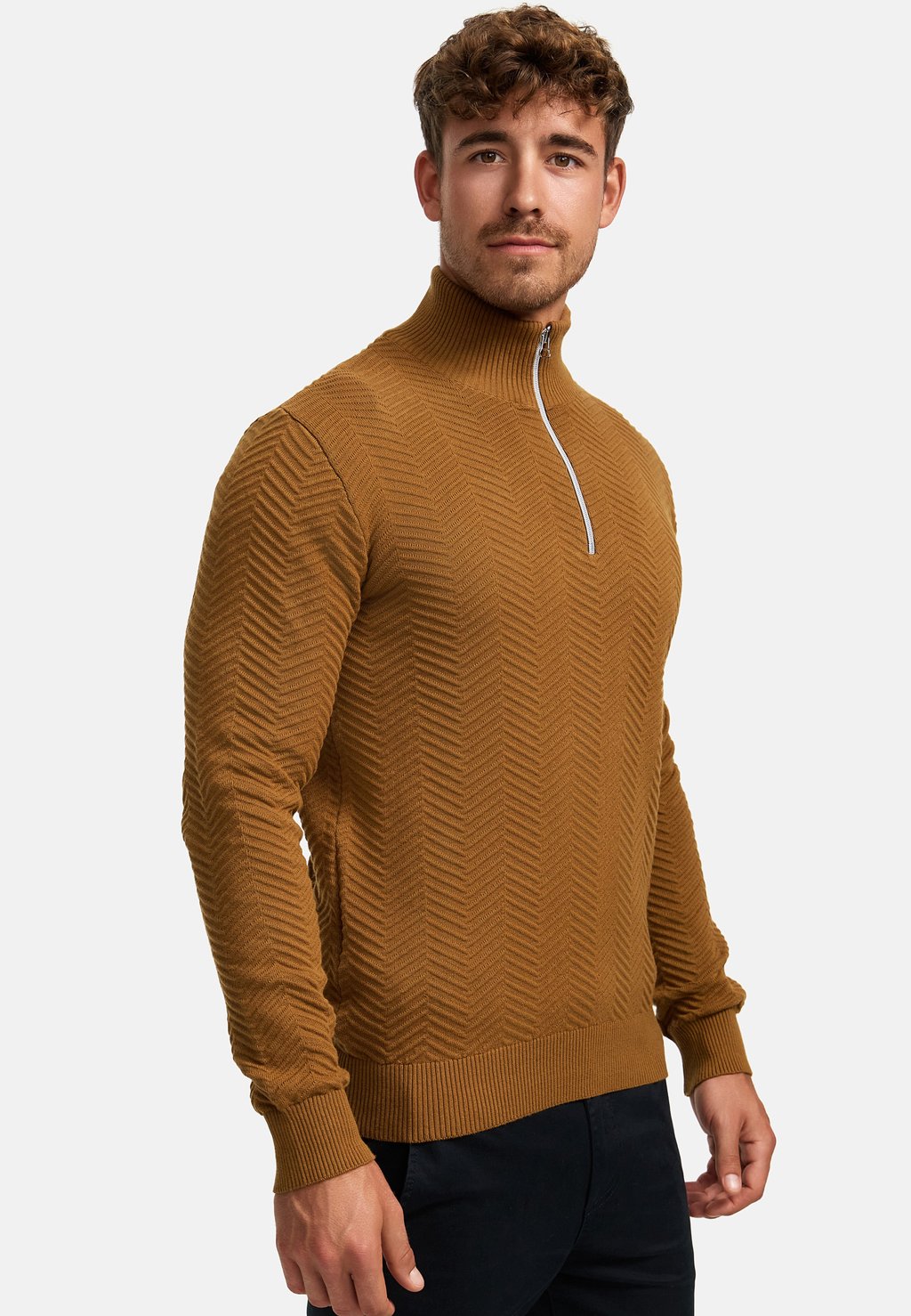 

Джемпер CARLO HALF-ZIP Kronstadt, коричневый