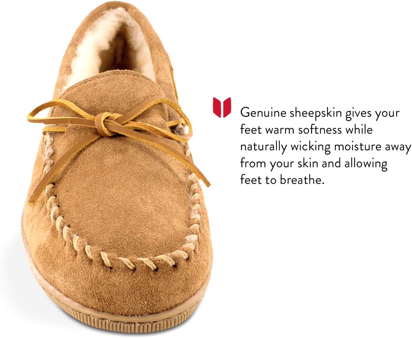 Мужские мокасины Minnetonka с жесткой подошвой из овчины — фото 3