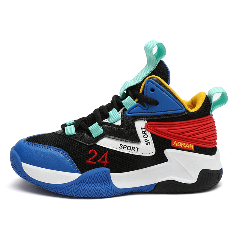 

Износостойкие дышащие детские баскетбольные кроссовки Rebound Kids' FIRS Kids, черный/синий