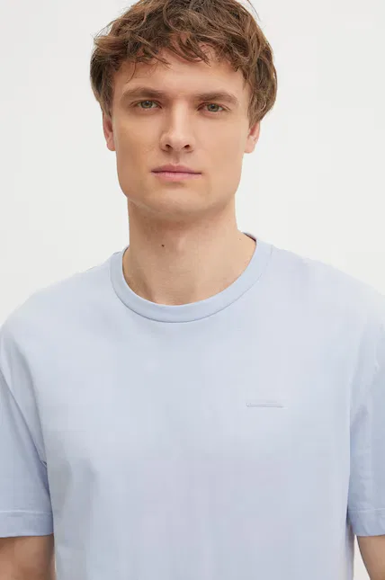 Футболка хлопковая męski bawełniany Calvin Klein, синий — фото 4