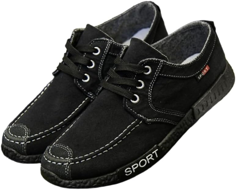 

Мужские повседневные кроссовки из холста - всесезонные дышащие и спортивные кроссовки, удобная обувь на каждый день Hoalox, черный