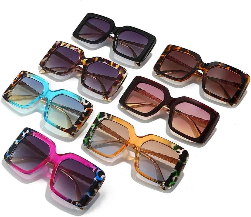 

Крупные солнцезащитные очки с градиентным переходом цвета (зеленый и желтый) для женщин, модные очки с защитой от УФ-излучения UV400 HHZZYVY, 3244-c6 Trans