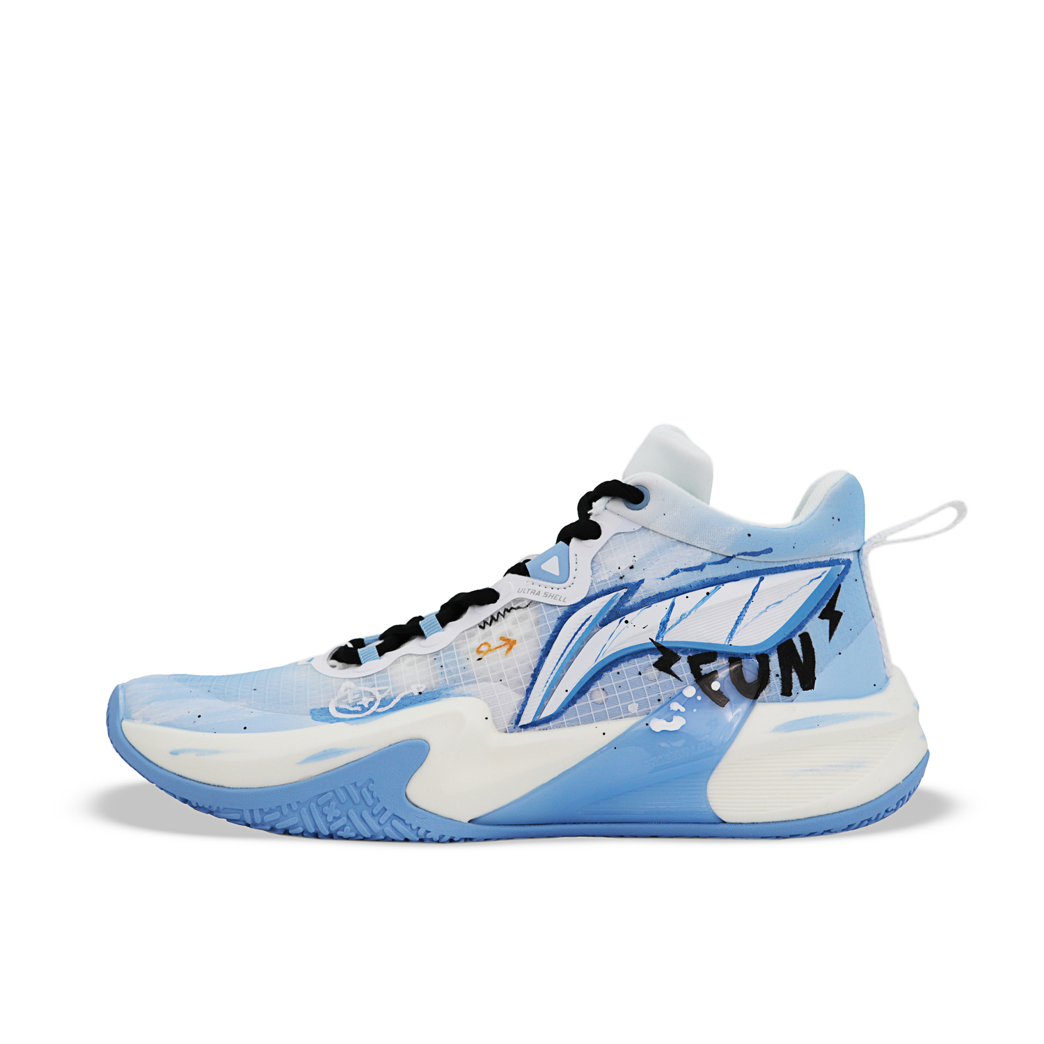 

Мужские низкие баскетбольные кроссовки Li Ning Light Speed 1.0 с противоскользящими, износостойкими, обеспечивающими хорошее покрытие и отскок., синий белый