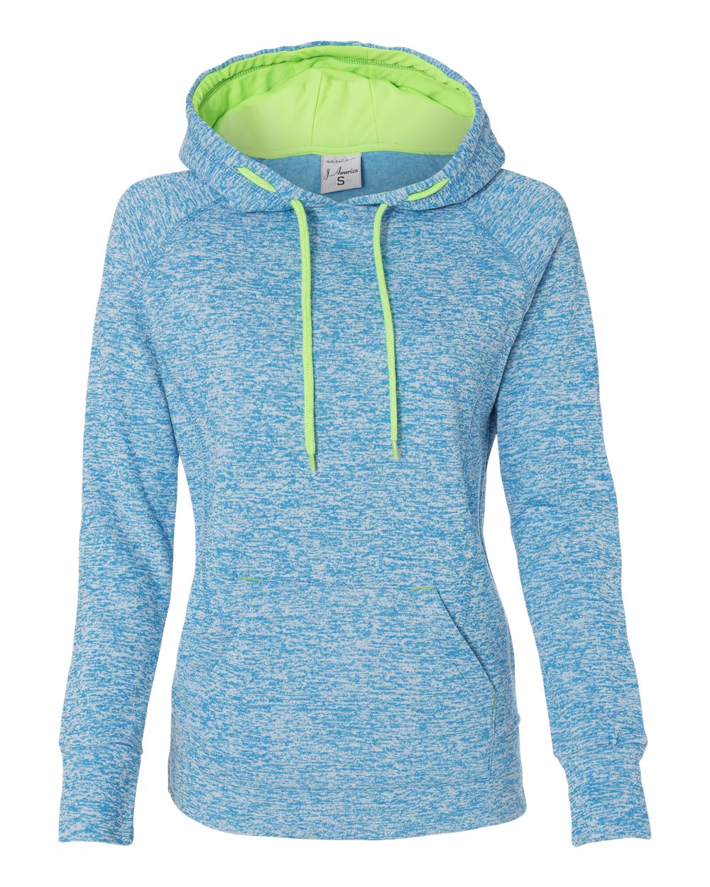 

Женская толстовка с капюшоном из флиса Cosmic J. America, цвет electric blue/ neon green