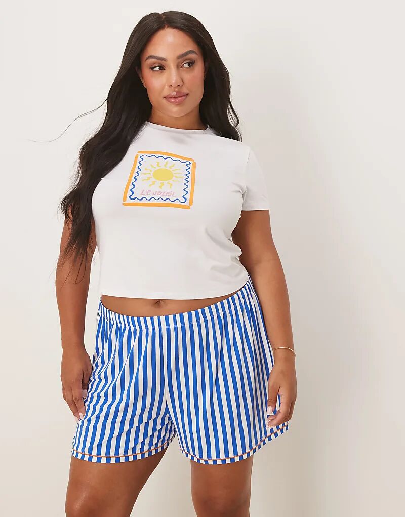 

Детская футболка Urban Threads Curve Coord с принтом летнего солнца