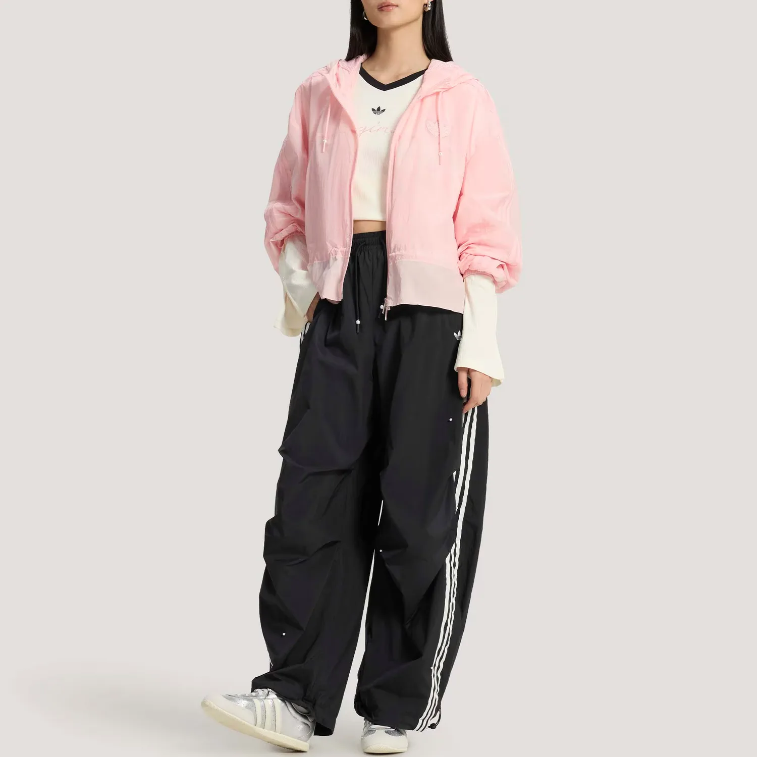 P WINDBREAKR Куртка женская Adidas Originals, светло-розовый — фото 4