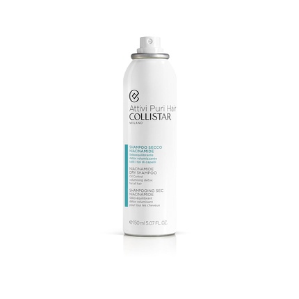 Активный шампунь Pure Hair Dry Shampoo с ниацинамидом для балансировки всех типов кожи и волос, легкая формула, не оставляет следов, 250 мл Collistar — фото 2
