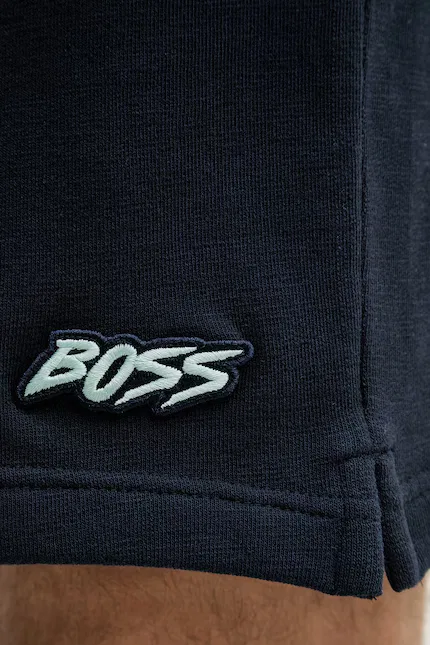 Шорты спортивные с мягкой джерси BOSS Orange, синий — фото 4