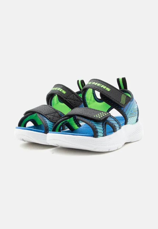 Сандалии microspec splash Skechers, Black/Lime/Blue — фото 2