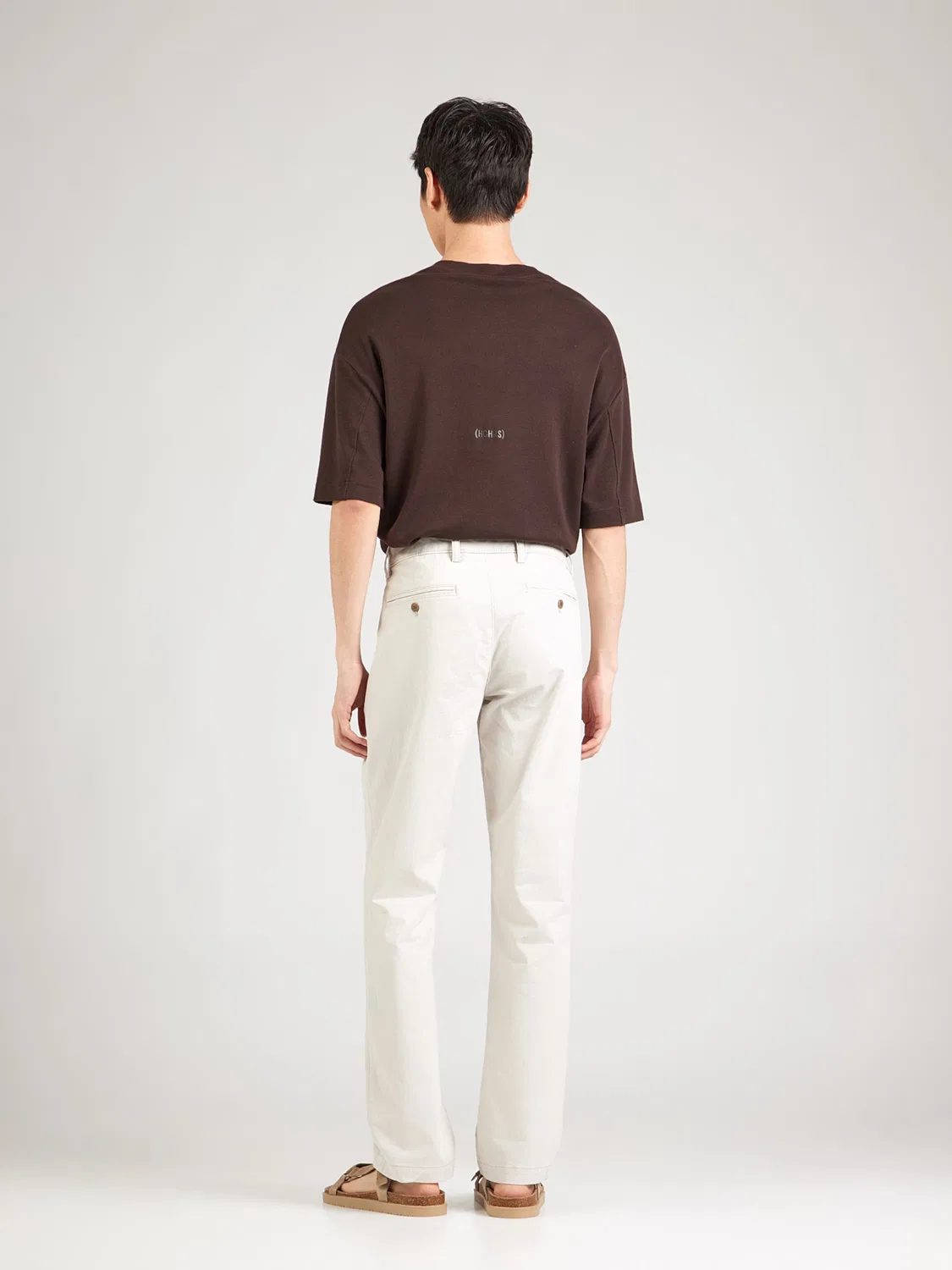 Брюки-чиносы Gap Regular ESSENTIAL светло-серого цвета — фото 3