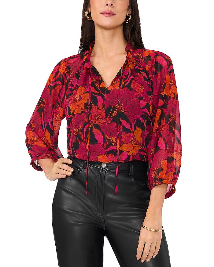 

Топ с цветочным принтом VINCE CAMUTO, красный