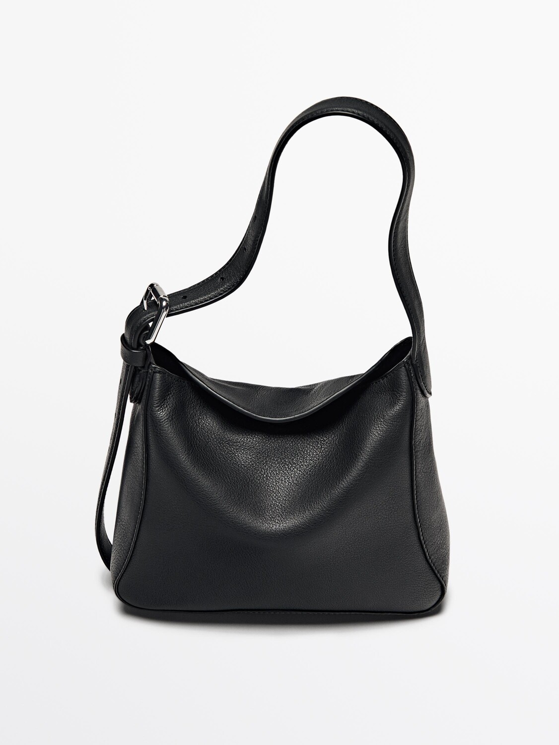 

Мини-Сумка из кожи наппа Massimo Dutti, черный