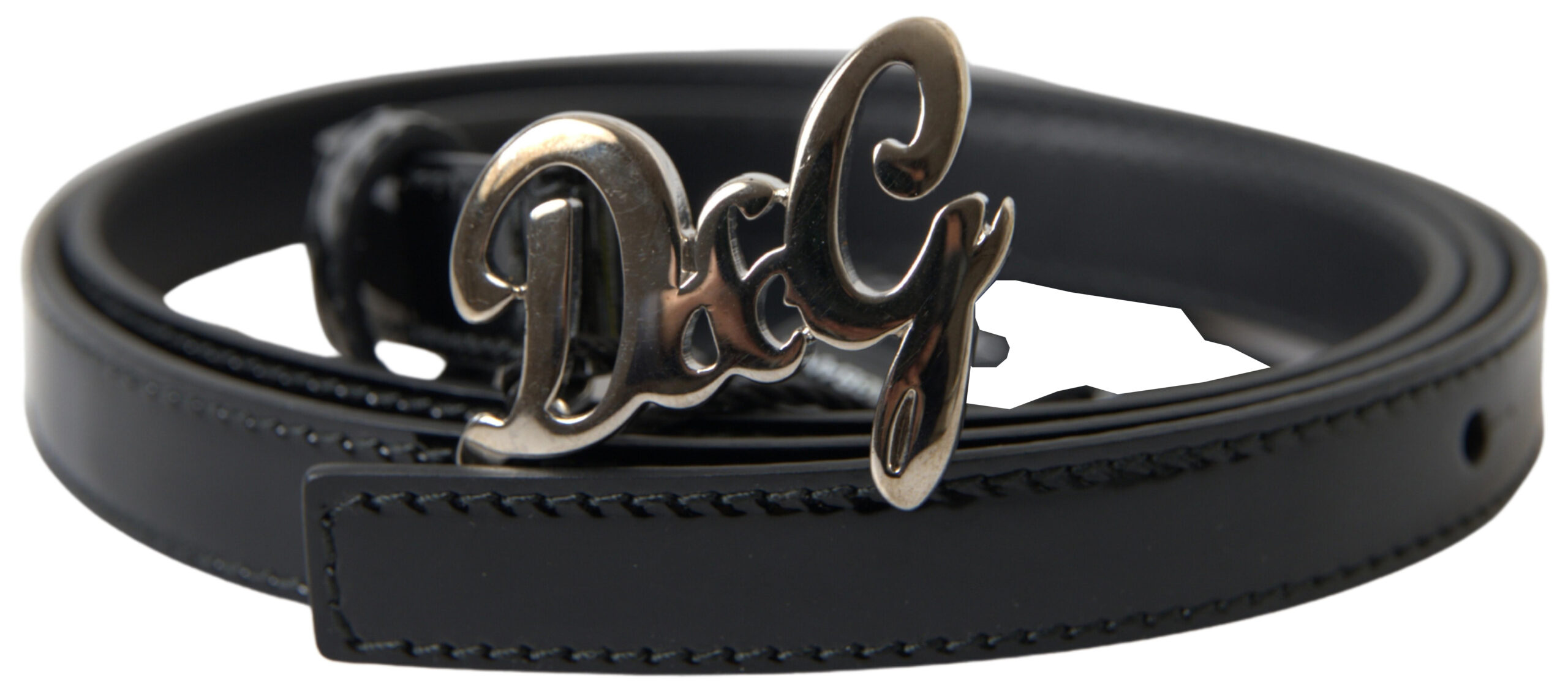 

Элегантный черный кожаный ремень с логотипом и пряжкой Dolce & Gabbana