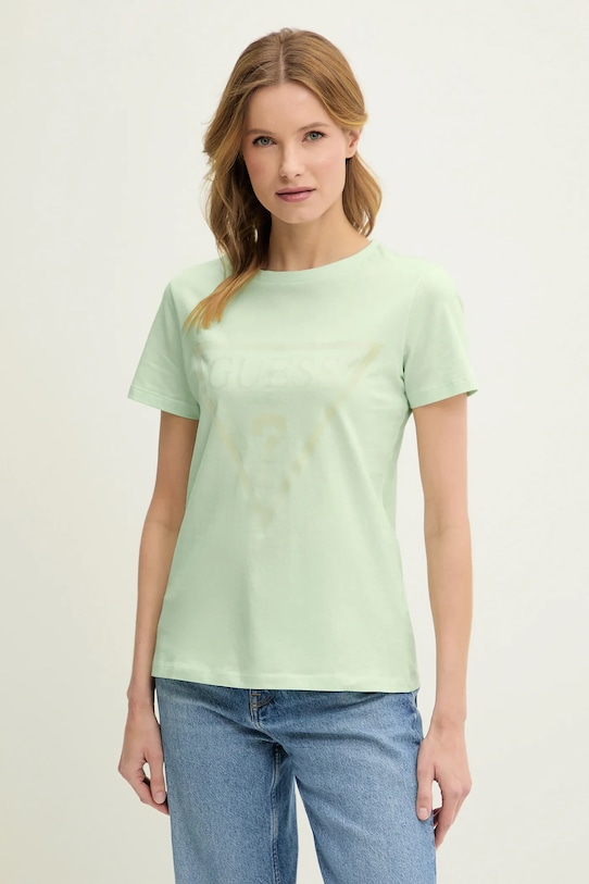 

Хлопковая футболка Guess, зеленый