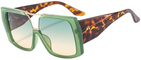 

Солнцезащитные очки большого квадратного размера 2027 года для женщин, винтажный стиль, мужские солнцезащитные очки, зеленые, защита от УФ-излучения UV400, мужские и женские MTZJH, Green