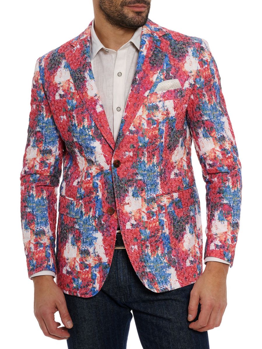 

Спортивное пальто Eagan Floral из хлопковой смеси с двумя пуговицами Robert Graham, розовый