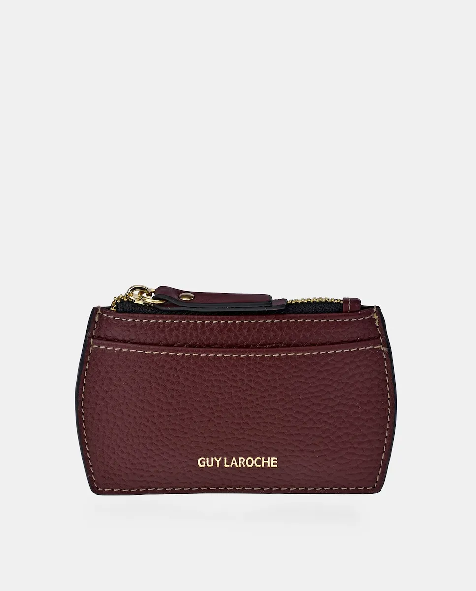 

Женский кошелек с молнией из кожи флотер Guy Laroche, бордовый