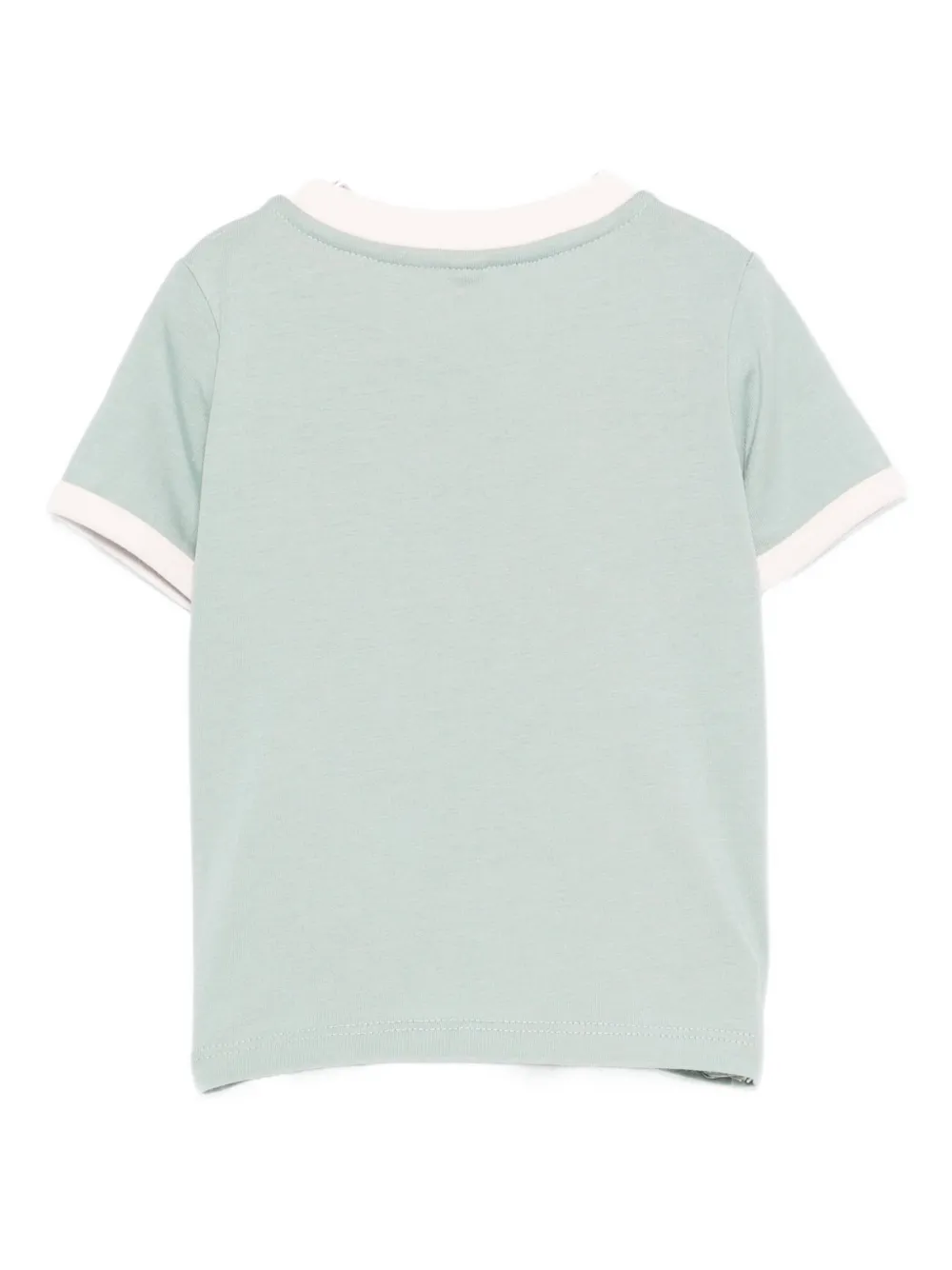 Хлопковая футболка с птичьим принтом Stella McCartney Kids, зеленый — фото 2