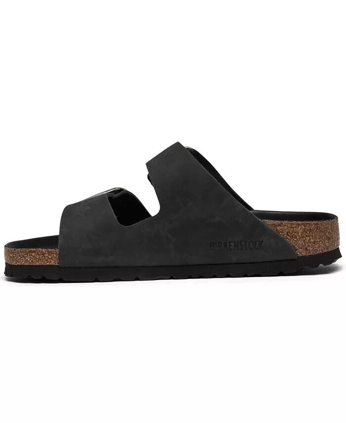 Женские промасленные кожаные сандалии Arizona с большой пряжкой от Finish Line Birkenstock, черный — фото 3