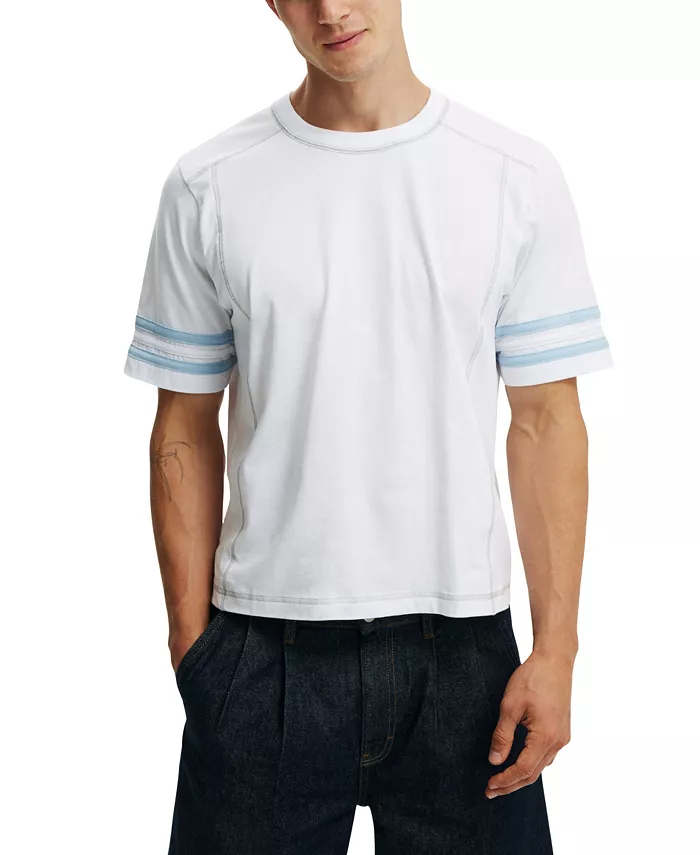 

Мужская укороченная футболка с панелями COTTON ON, белый