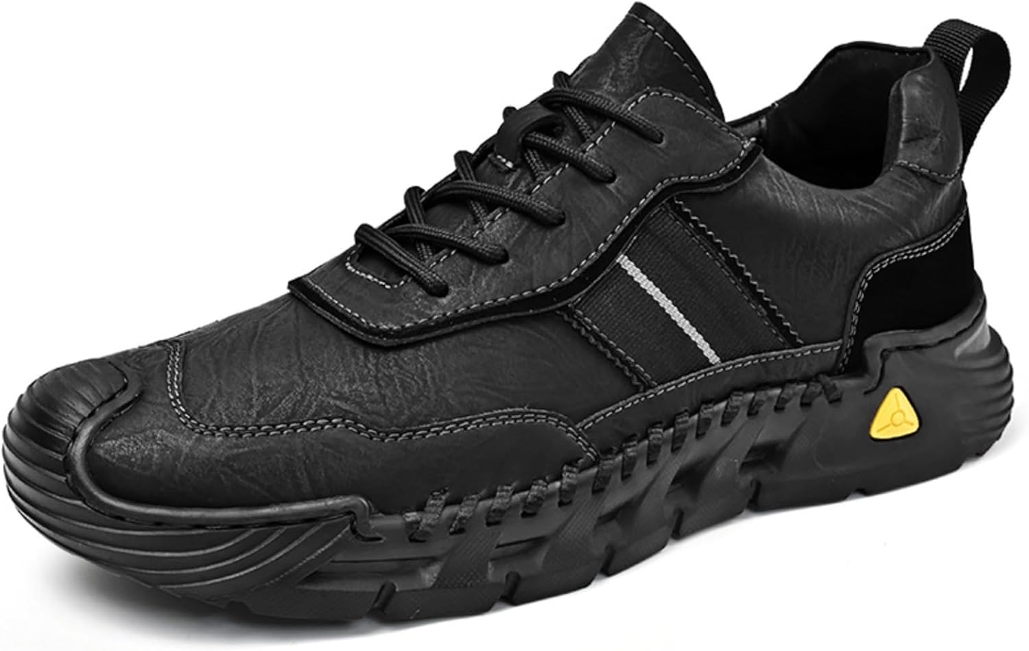 

Мужские походные ботинки на открытом воздухе, кожаные ботинки с противоскользящей резиновой подошвой, удобная обувь для прогулок для мужчин Azttoztto, черный