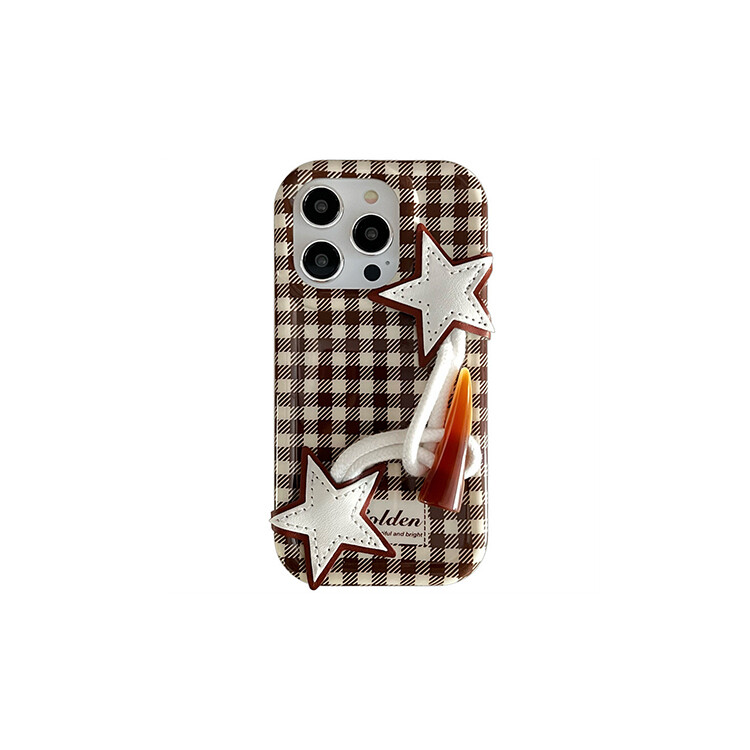 

Чехол для телефона Wepro, Photo frame IMD - brown coffee check + star wristband
