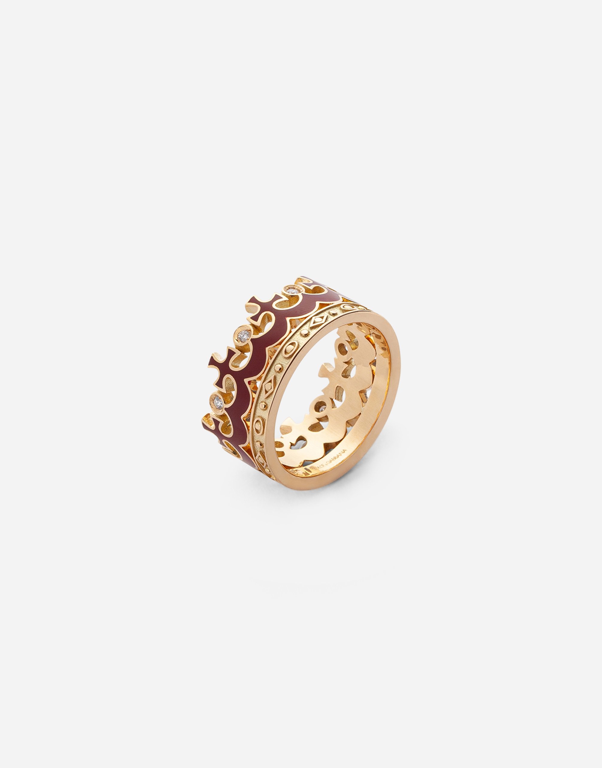 Королевское кольцо из желтого золота 750 пробы с бриллиантами Dolce & Gabbana, золото — фото 2