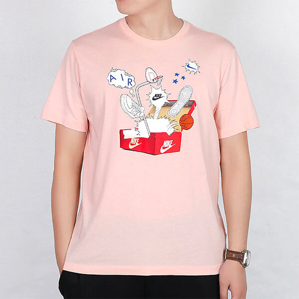 Футболка как m sportswear nsw tee shoe print short sleeve coral red Nike, красный — фото 4