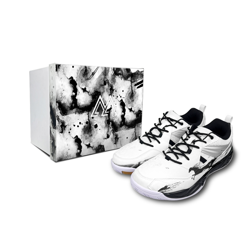 

LINING Кроссовки для бадминтона мужские Koba Cushioning Abrasion Resistant Breathable Low top белые черные