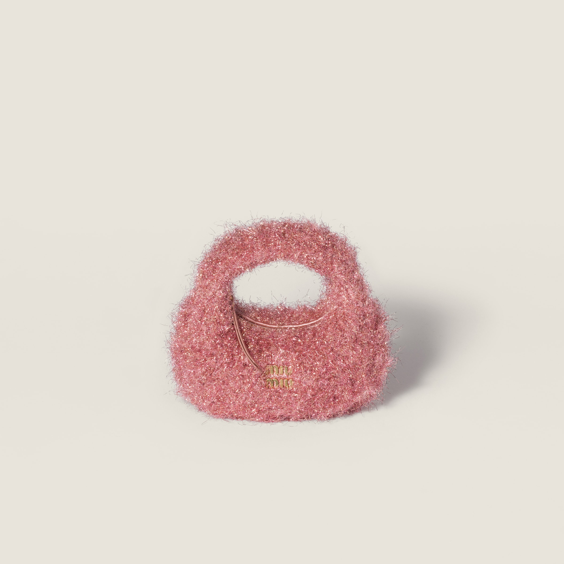 

Мини-сумка Wander из люрекса MIU MIU, розовый