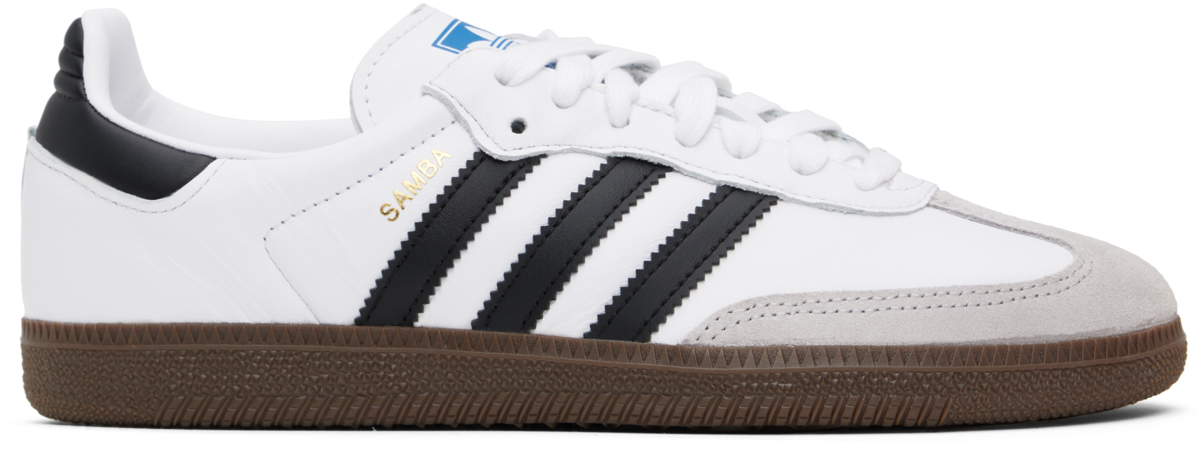 Бело-черные кроссовки Samba OG Adidas Originals, Cloud white/Core black/Clear granite