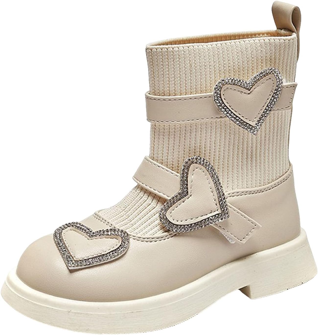 

Ботильоны для девочек IWIHMIV, сапоги для девочек, осенние сапоги для девочек, ботинки на щиколотку для девочек, носочные ботинки, короткие ботиночки, вязаные ботиночки, Beige