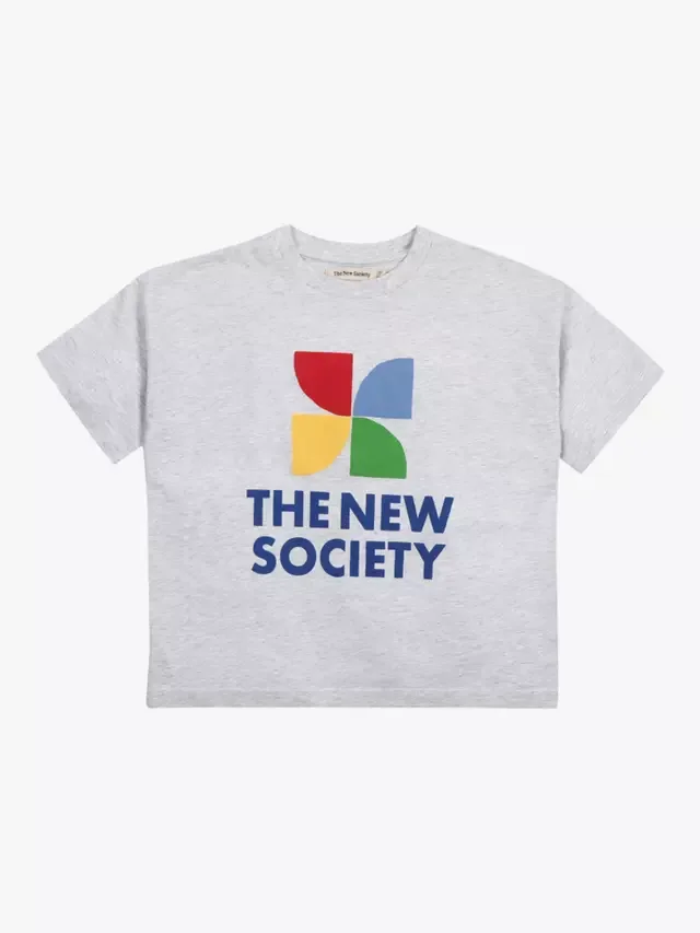 Детская футболка с логотипом, светло-серый меланж The New Society