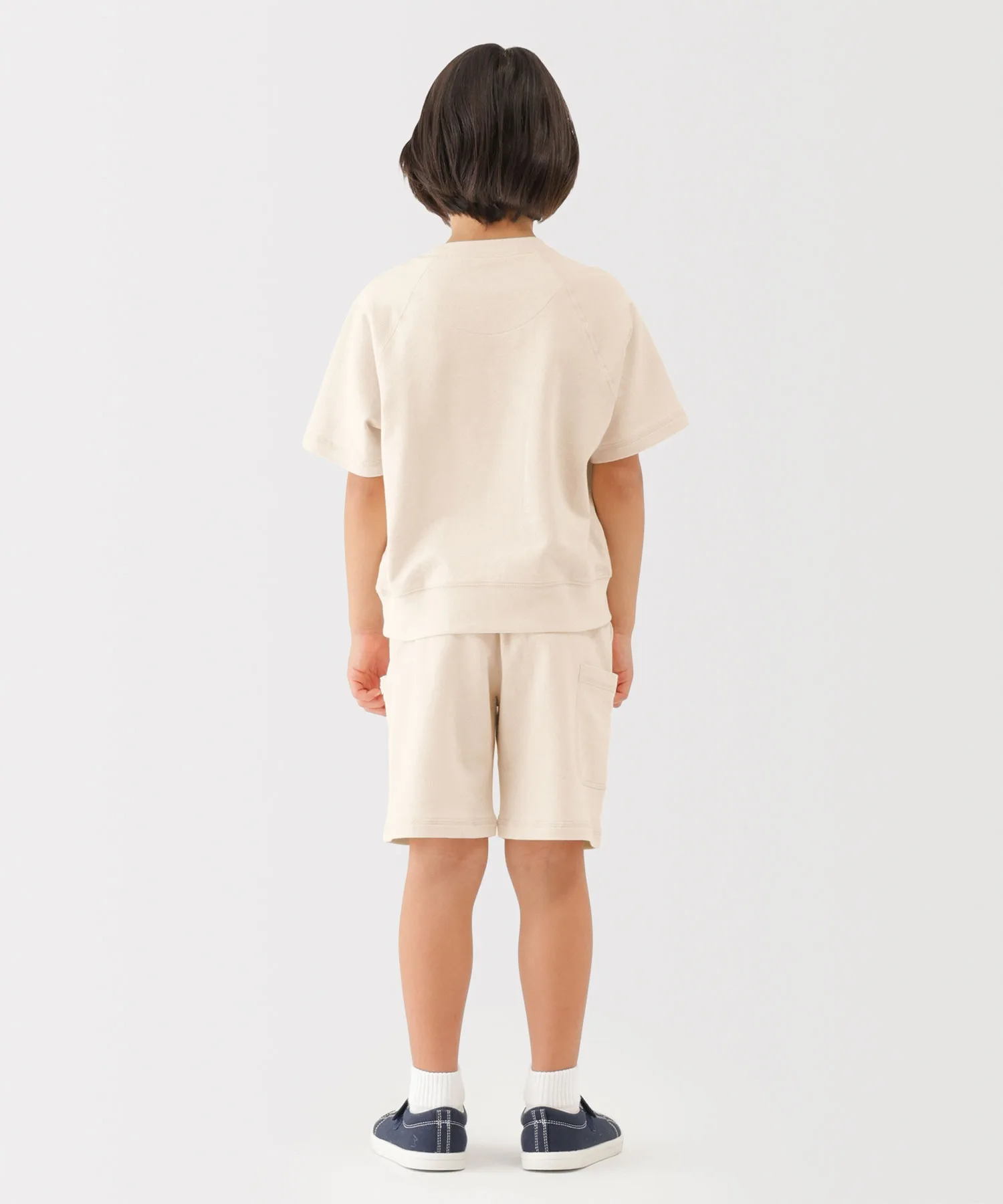 Детская футболка из органического хлопка с коротким рукавом Muji Light Sweat Crew Neck светло-зеленая — фото 4