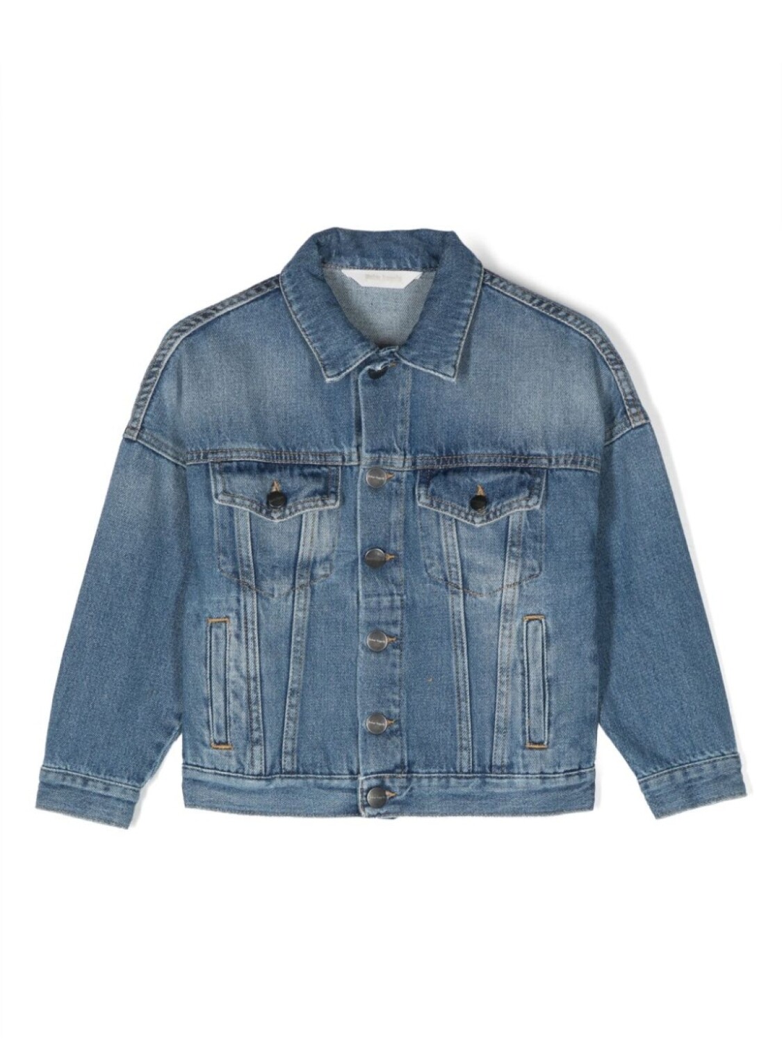 

Palm Angels Kids джинсовая куртка с логотипом, синий