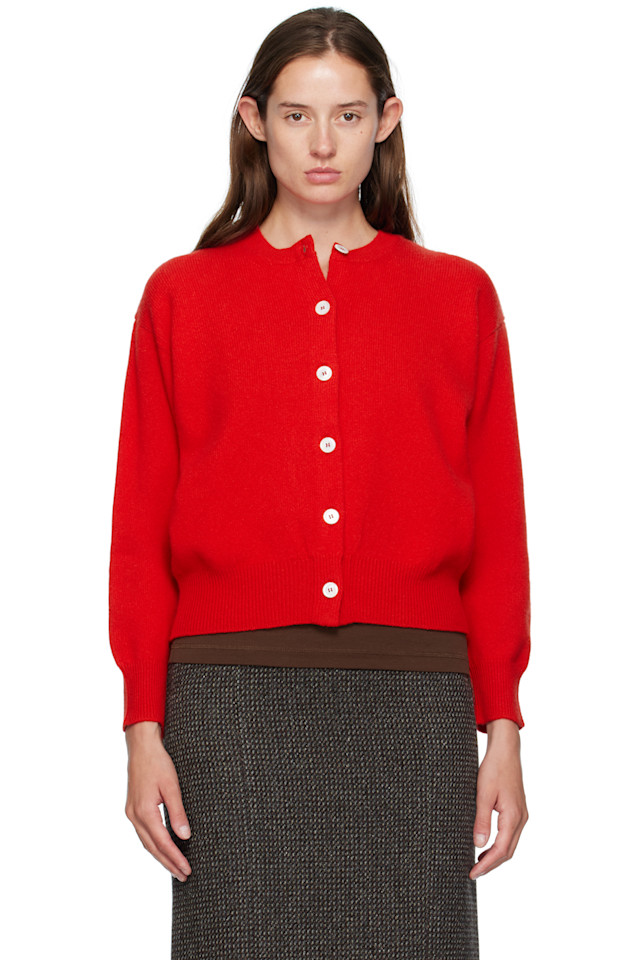 

&Daughter Красный кардиган с круглым вырезом ADA